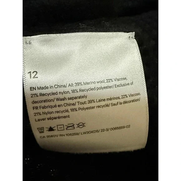 Lululemon Sweater Womens 12 Gray Merino Wool Zip Up Bomber Knit Jacket Cardigan - Picture 5 of 9